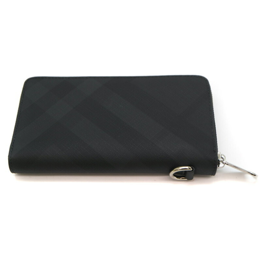 Burberry Wallet Long Leather Zip Around Gray